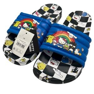 Sanrio Hello Kitty & Friends Rainbow Men's Sport Slide Sandals Slip On Size 10